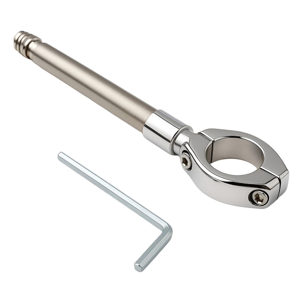 Antena Inox Corta Linha Pipa Moto Guidão Retrátil Anti Cerol