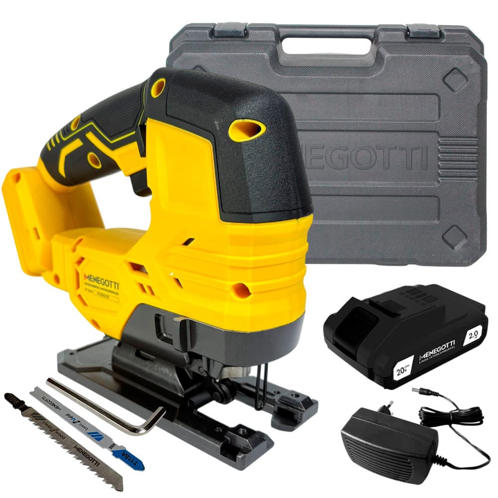 Kit Serra Tico Tico Profissional Menegotti MSI 20 1 Bateria 20V 1 Carregador Bivolt 2 Serras