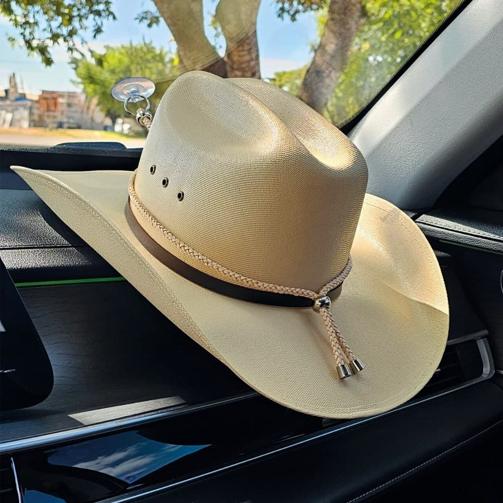 Suporte de Chapéu Boné em Couro Natural Para Automóveis Carro Camionete ParaBrisa Veicular