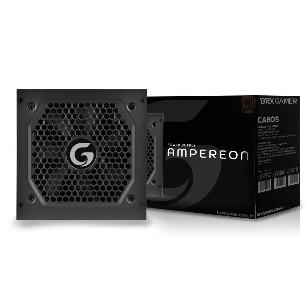 Fonte Brx Ampereon 650w Automatica 80 Plus Bronze