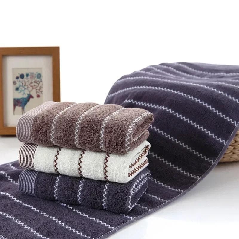 Outono E Inverno Novo Produto Engrossado Algodão Penteado 32 Fios Padrão De Onda Cor Sólida Jacquard Toalha Absorvente D