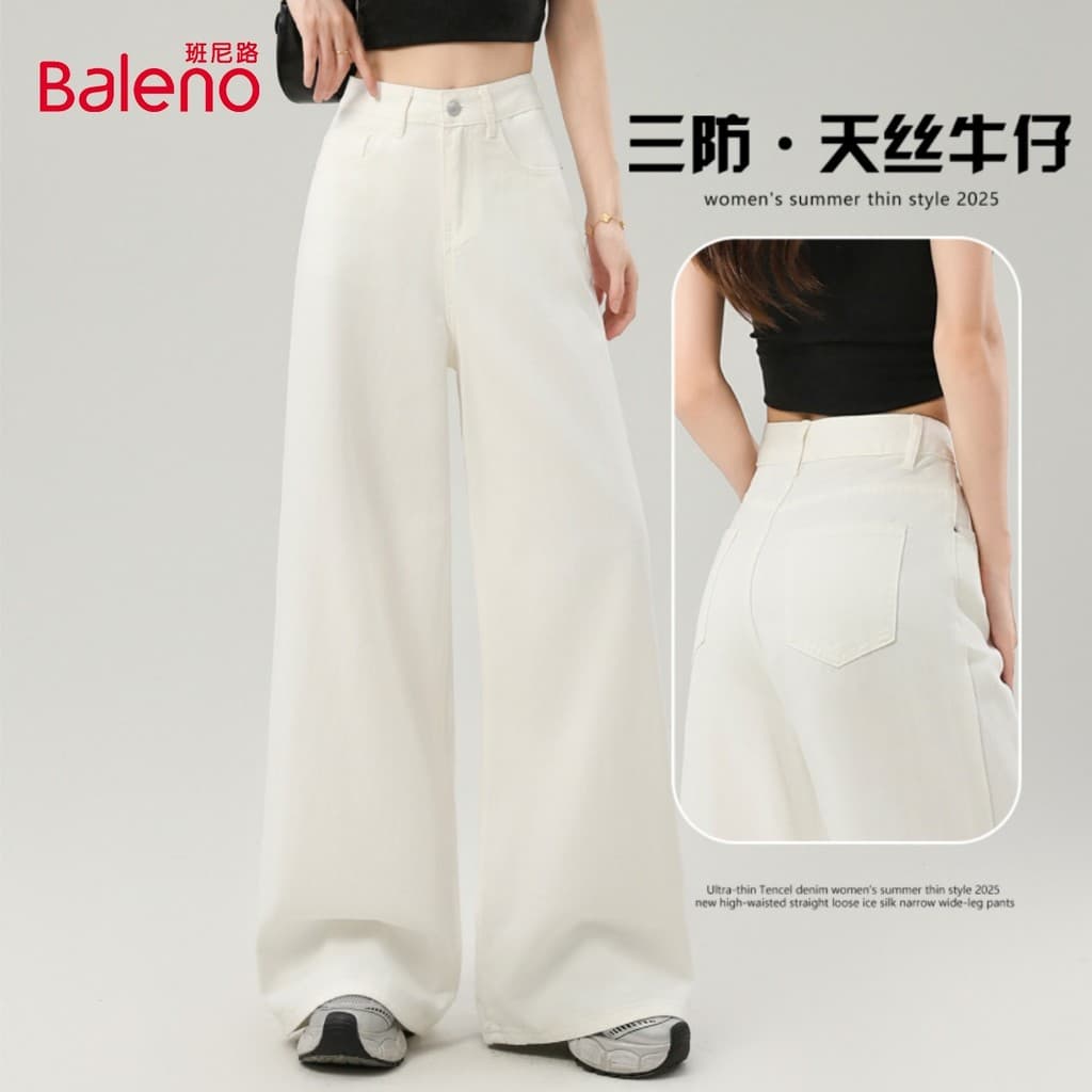 Benny Lyocell Jeans femininos verão Casual leve estilo coreano estreito cintura alta mais magro olhar moda reta J