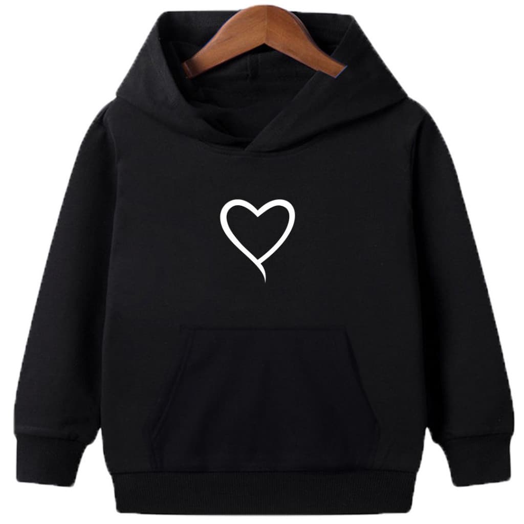 Blusa Moletom Infantil Bolso Canguru com Capuz Coração Linha Menino Menina Premium Envio Imediato