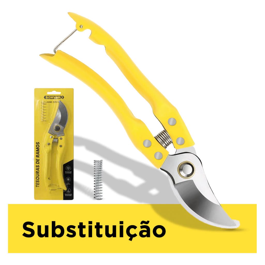 Tesoura para Podar Árvores e Ramos Tesoura de Poda Leve Profissional Cor Amarela para Jardim