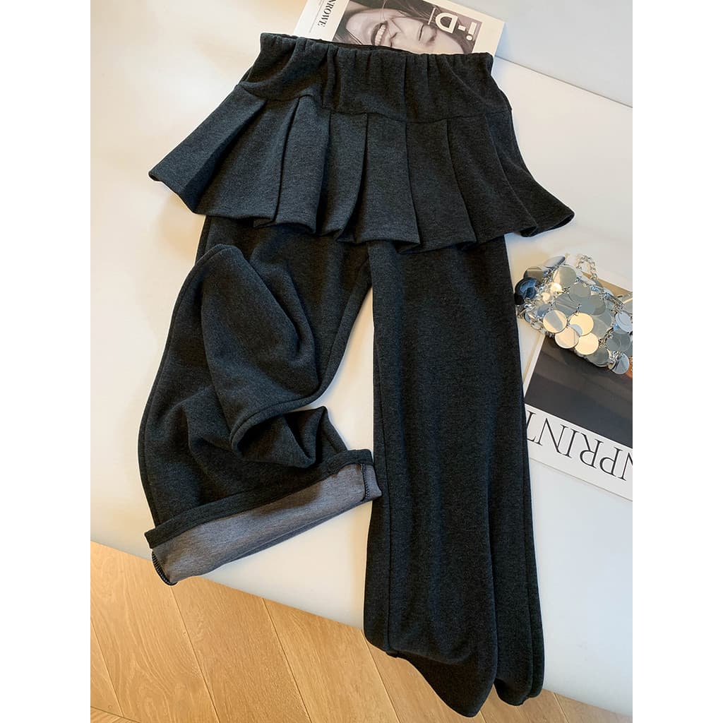 Guangzhou Treze-Line High Goods Estilo de venda quente ~ Saia falsa de duas peças estilo cortina Casual calças compridas