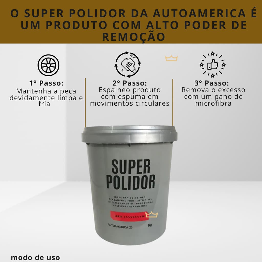 KIT 2 MASSAS DE POLIR SUPOLIDOR 1KG - AUTOAMERICA