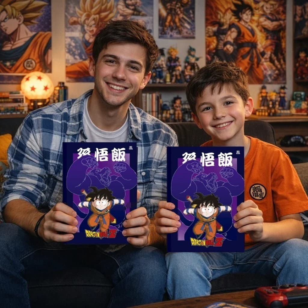 Caderno Espiral Anime 80 Folhas Papel Alta Qualidade Escolar
