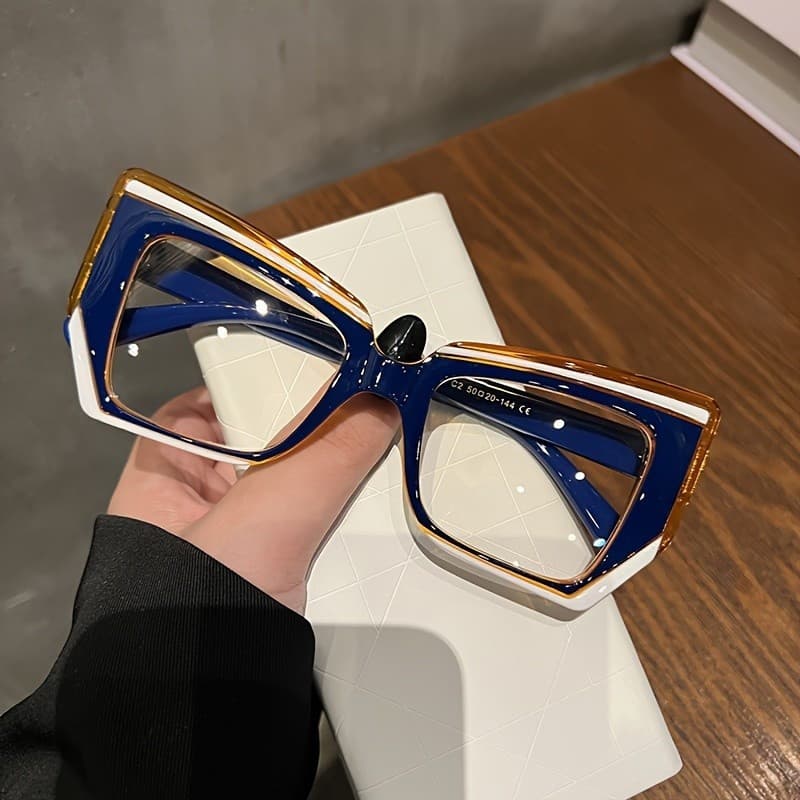 Óculos de Computador com Lentes Transparentes Estilo Olho de Gato, Armação TR90, Óculos de Computador com Lentes Transpa