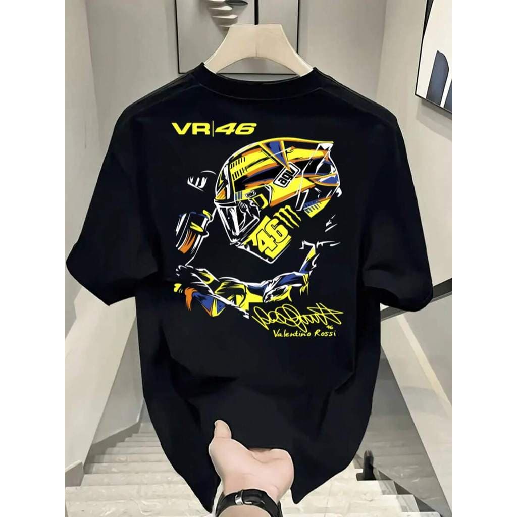 Camiseta Piloto Moto Gp Masculina VR Rossi Camisa Algodão Racing