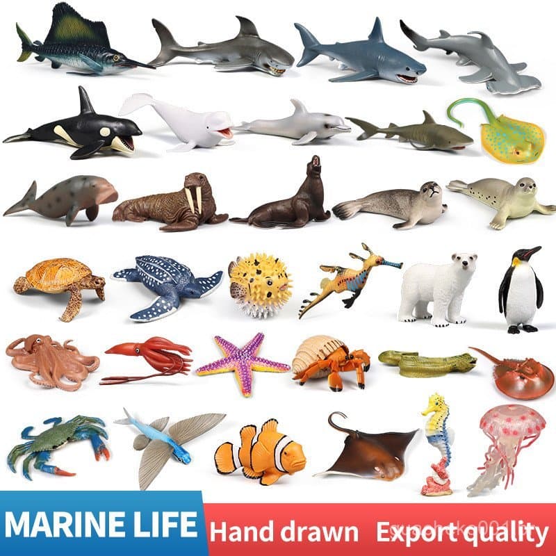 Simulação Animais Da Vida Marinha Figuras De Ação Modelo De Miniatura De Cognição Do Aquário Marinho Oceano Brinquedo Ed
