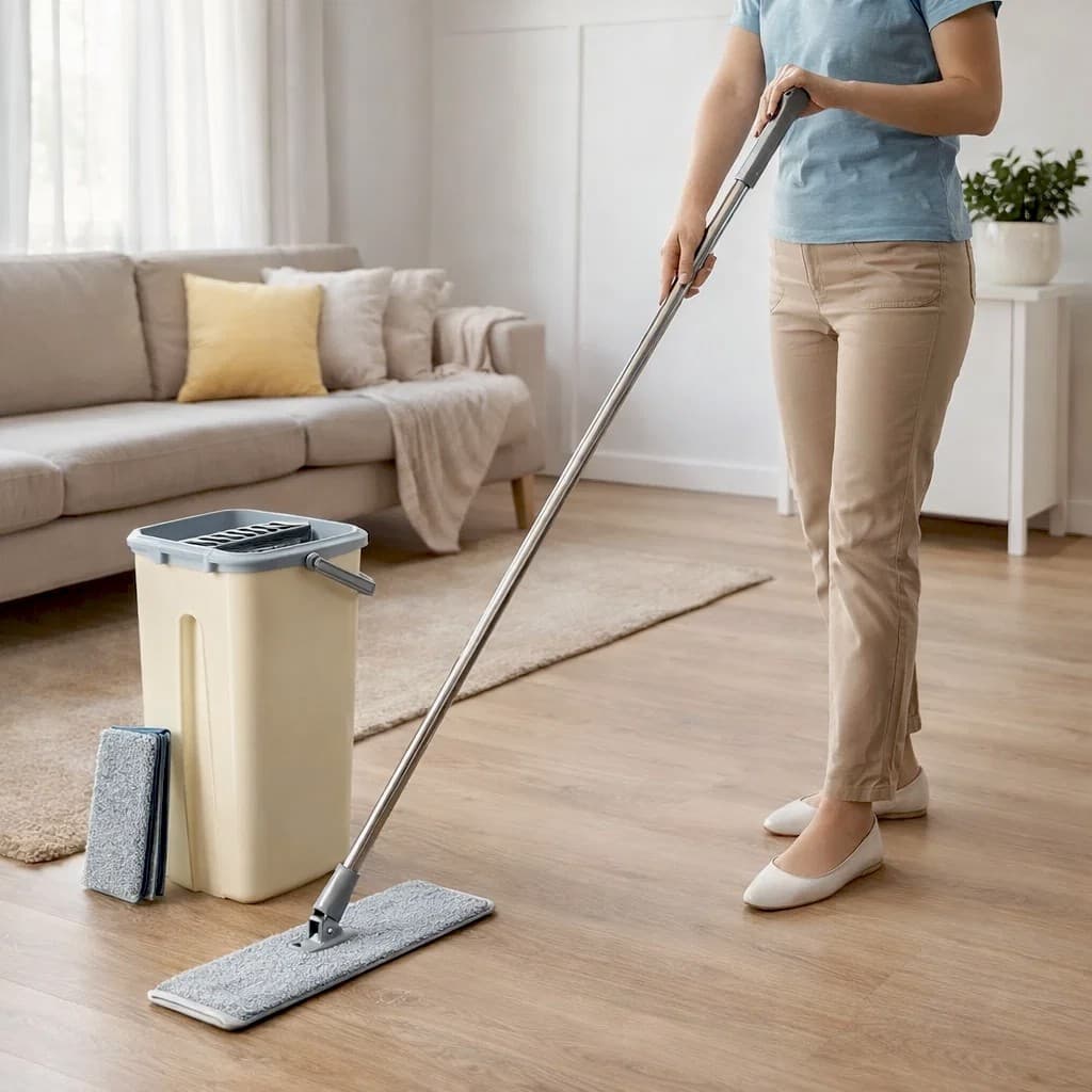 Esfregao mop balde 02 refis microfibra limpeza eficiente piso casa absorcao rapida de achadinhos