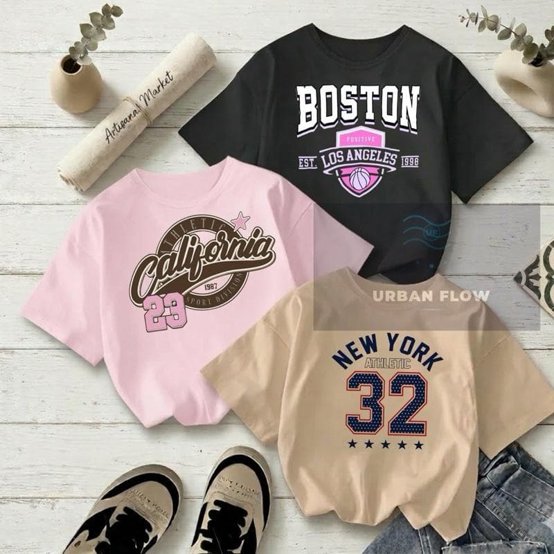 Kit 3 Camisetas Infantil Menina Moda Blogueirinha Tendência 2026 Promoção do 2 ao 16 100% Algodão