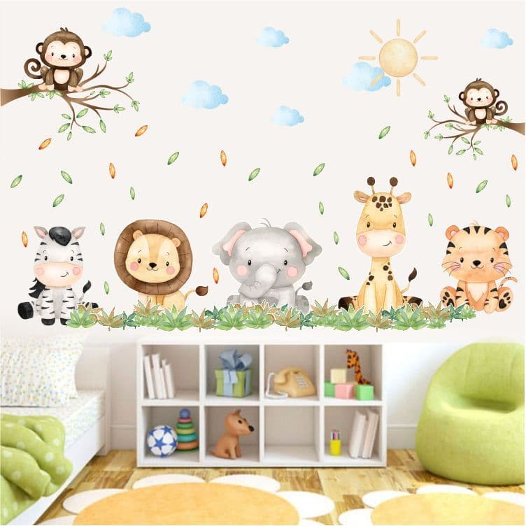 Adesivo De Parede Infantil Safari Floresta  - Animais da Floresta