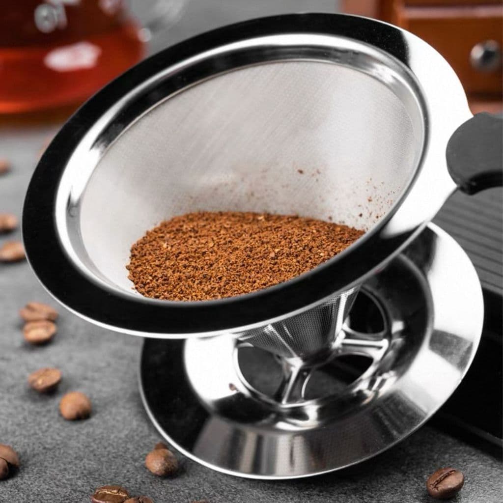Escorredor de Café em Metal para Filtro de Papel Método Tradicional para Preparar Café Fresco Aromático e Cheio de Sabor