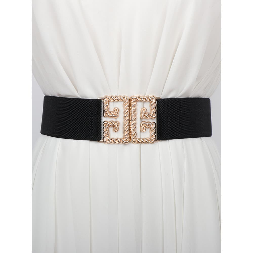 Cinto feminino cinto largo vestido decorativo cintura estreita com saia High-End elástico preto espartilho moda
