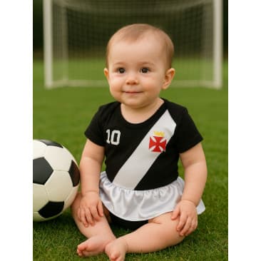 Body Infantil Bebê Infantil VASCO Mêsversário Temático Gigante da Colina Promoção