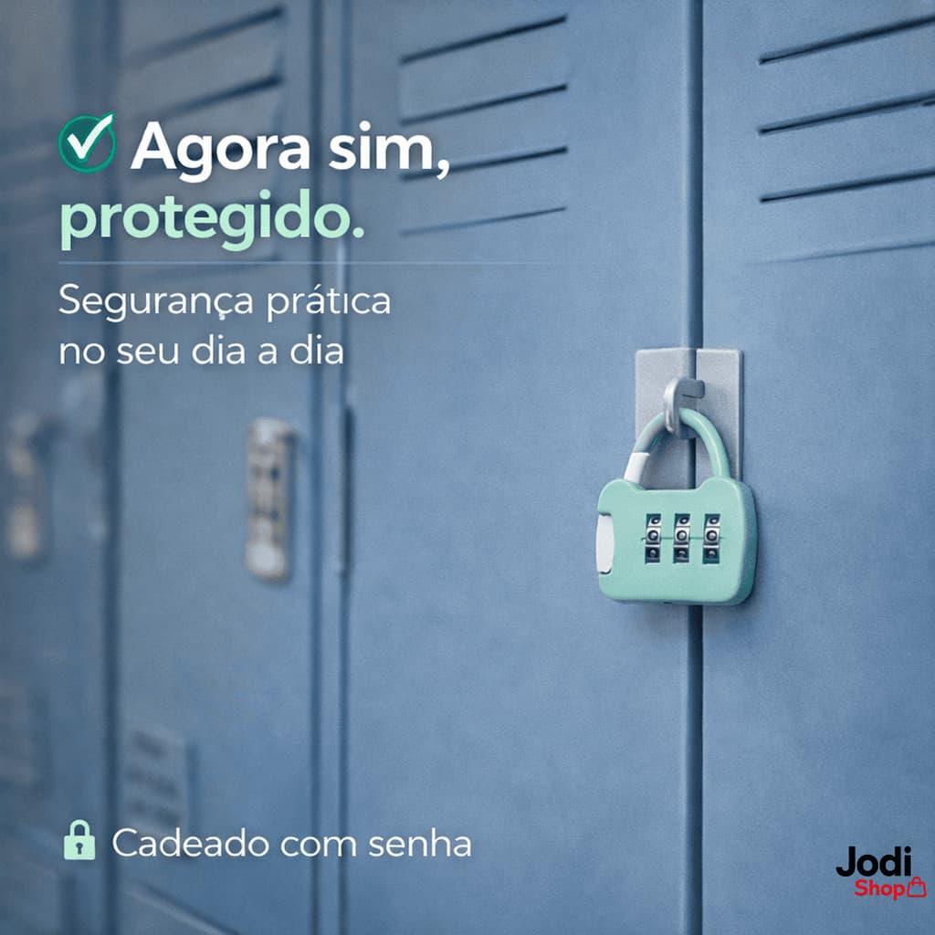 Kit 2 Cadeado com Combinação 3 Dígitos Resistente para Viagem Academia e Escola