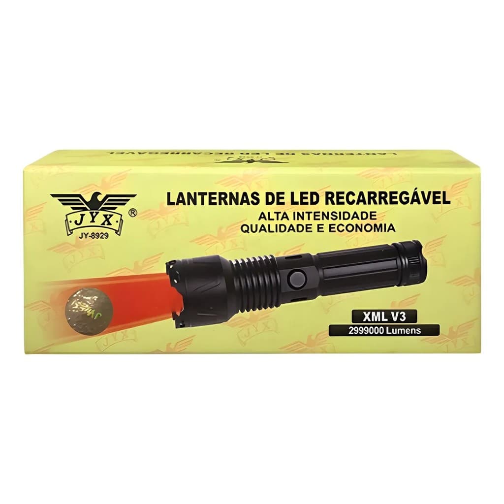 Lanterna Led Recarregável Xml V3  Luz Vermelha  Jy-8929