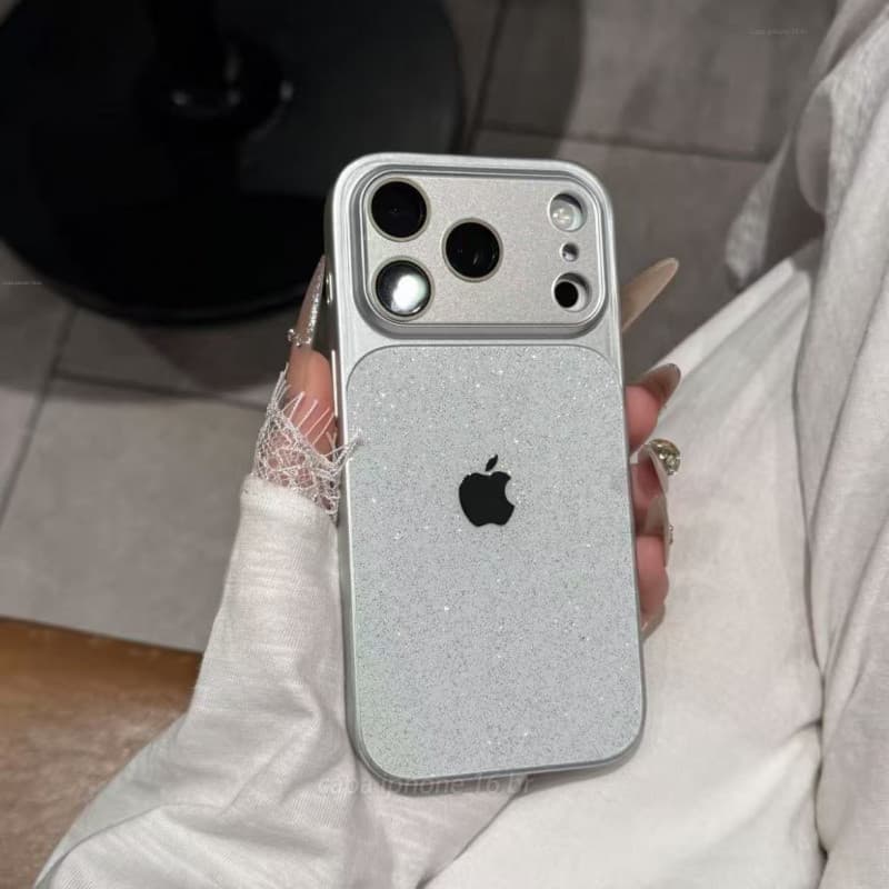 Capa Protetora Luxuosa , Brilhante E Antiderrapante Para iPhone 17 , 16 , 15 , 14 , 13 ProMax , Equipada Com Tampa De Le