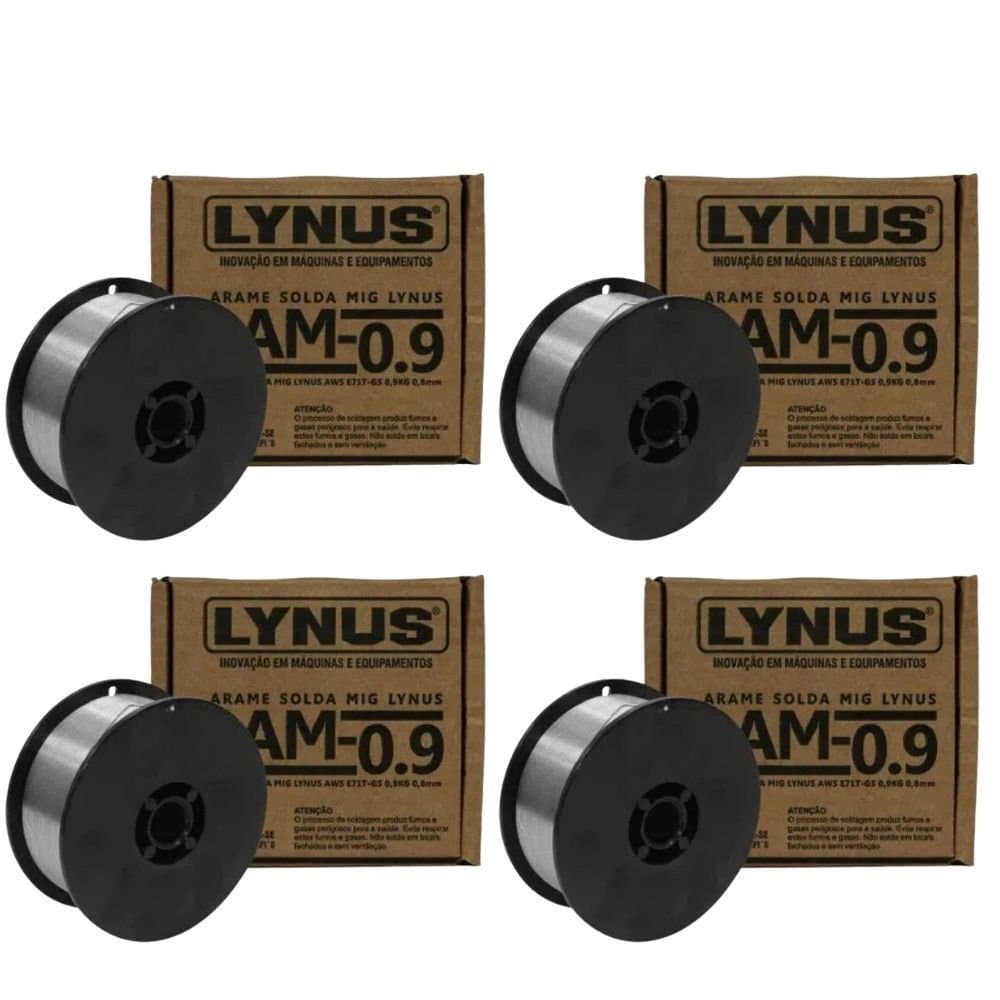 Kit 4 Arame de Solda Mig Sem Gas 0.8 Mm 900gr
