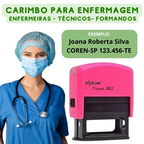 🩺Carimbo Enfermagem Personalizado | Carimbo Coren Carimbo Personalizado Pequeno