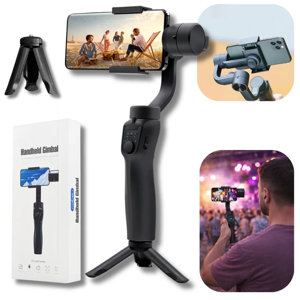 Estabilizador de Celular Smartphone Profissional Automático Gimbal F8 3 Eixos