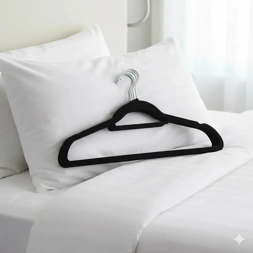 Kit 10 Cabides Slim Veludo Antideslizante Ultra Fino Organizador Guarda Roupa Closet Luxo Resistente