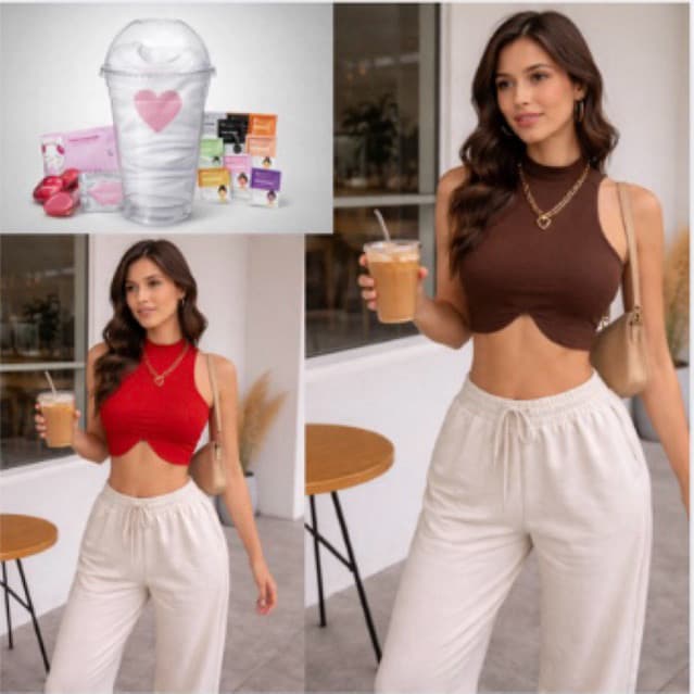 BLUSA CROPPED TOP ARO GOLA PRESENTES DENTRO COPO SURPRESA VIRAL  TUMBLR BÁSICO PREMIUM 2026 PINTEREST TENDENCIA