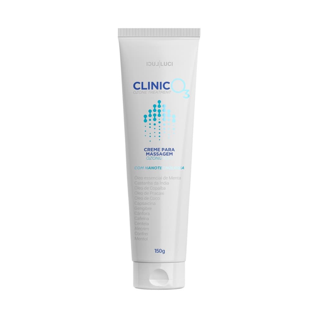 Creme para Massagem Ozonizado Clinic O3 Luci Luci 150g com Nanotecnologia