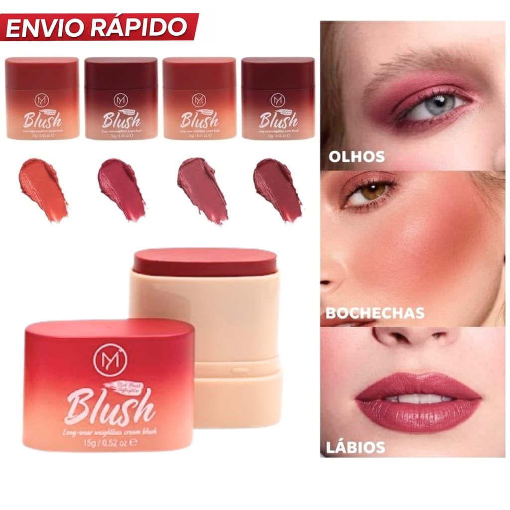Blush Stick Em Bastão Maquiagem Batom Blush multi-funções longa duração Blush em Bastão