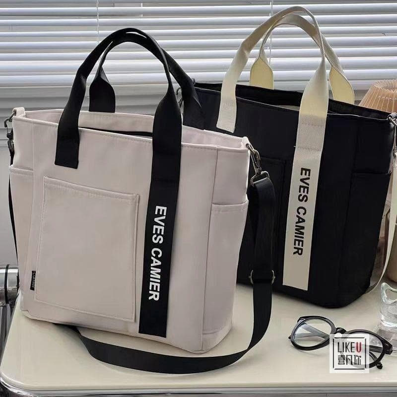 Simples sacola de grande capacidade 2025 novo estilo sacola versão coreana All-Match bolsa de lona classe bolsa de ombro