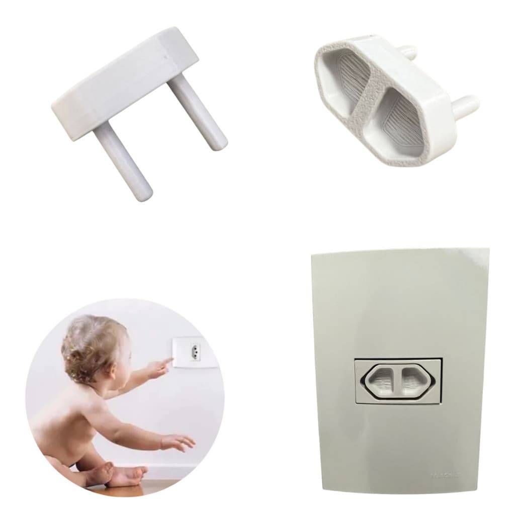 Kit 15 Unidades Protetor de Tomada Segurança Bebê Contra Choque Elétrico Tampão