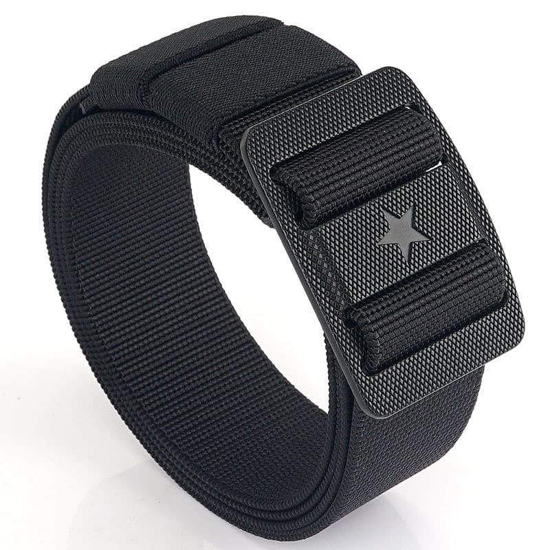 Cinto tático masculino cinto de lona Casual elástico calças cinto estrela de cinco pontas macacão ao ar livre cinto de n