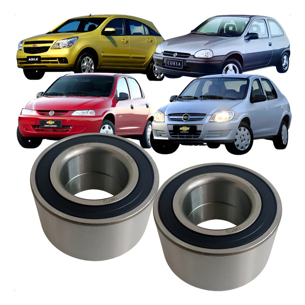 Kit 2 Rolamentos Roda Dianteira Chevrolet Celta Corsa Classic Prisma Agile Tantto