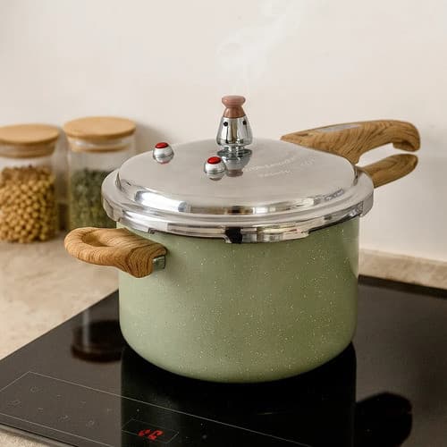 Panela Pressão Elegante Premium Antiaderente Fogão Indução Gás Elétrico 4,2l Rapido Cozimento Nao Gruda Ceramica