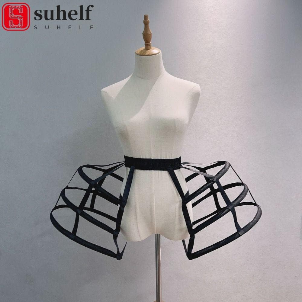 SUHELF Pannier Anágua , Estrutura De Gaiola , Saia De Crinolina Vintage , Lolita De Suporte Forte