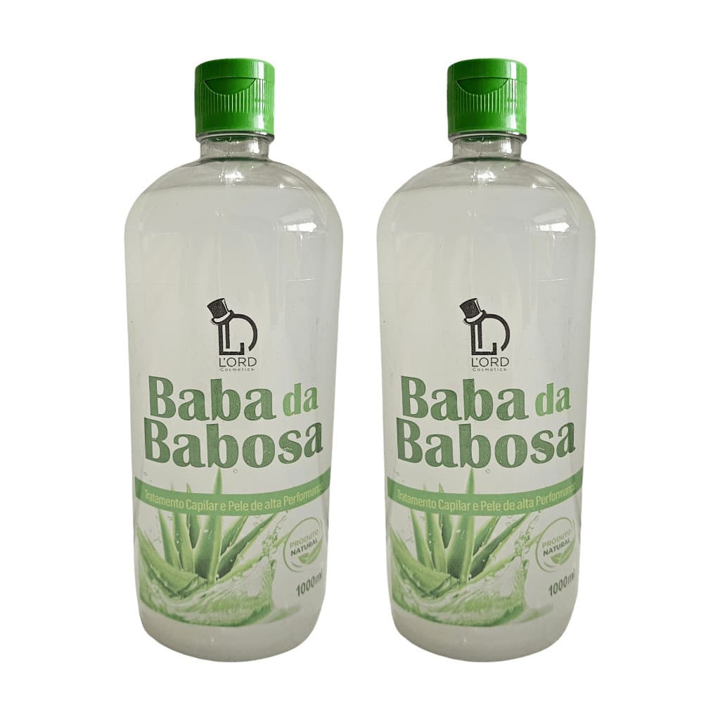 Kit 2x Baba da Babosa (Aloe Vera) 1L - Hidratação e Nutrição para Cabelos e Pele - Lord Cosméticos