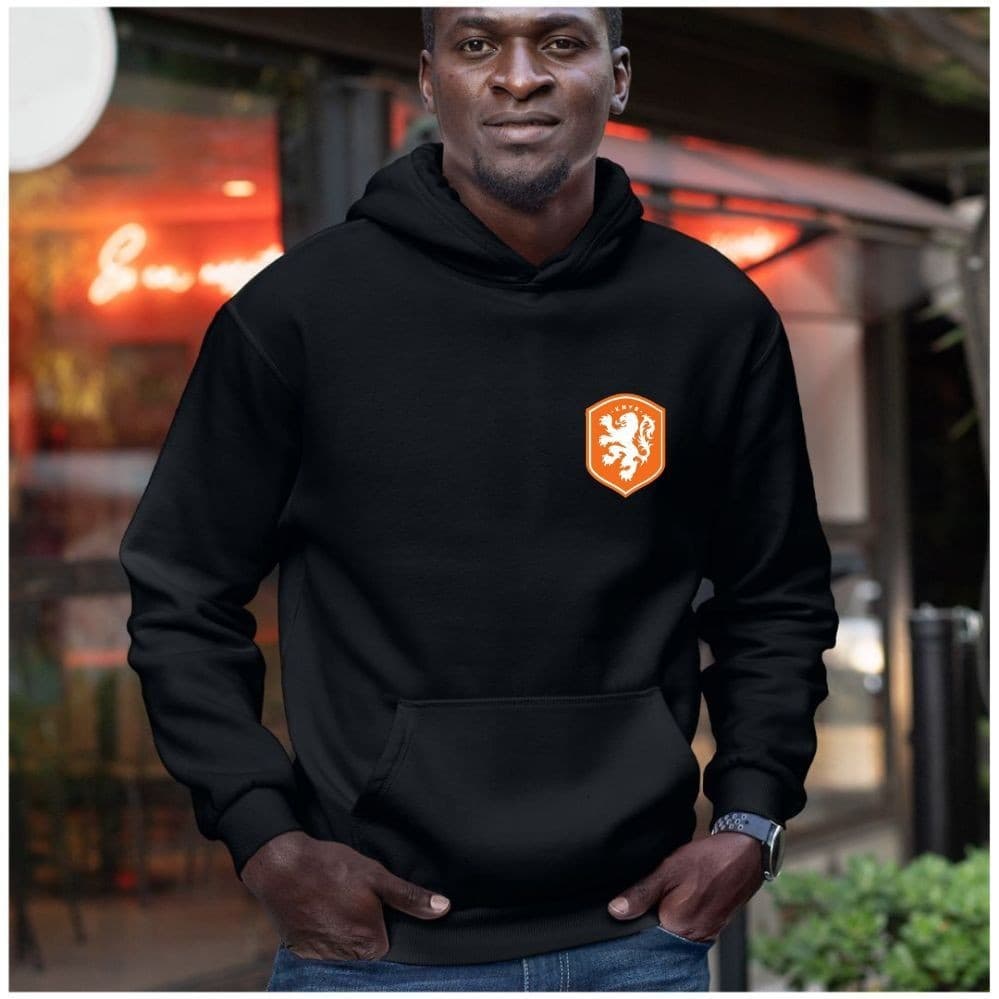 Jaqueta Casaco Moletom Canguru Blusa de frio seleção de futebol da Holanda com capuz masculina feminina unissex