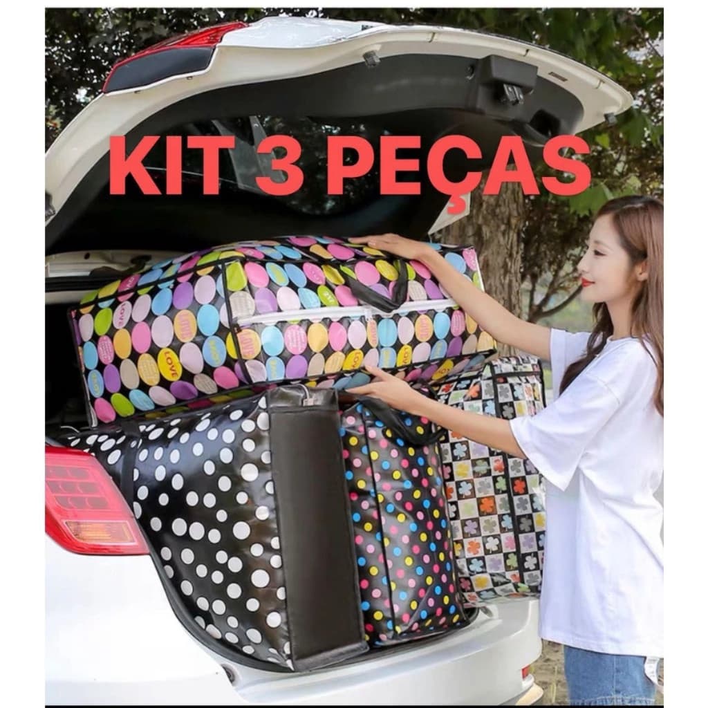 BOLSA GRANDE COM ZÍPER IDEAL PARA COMPRAS E VIAGENS