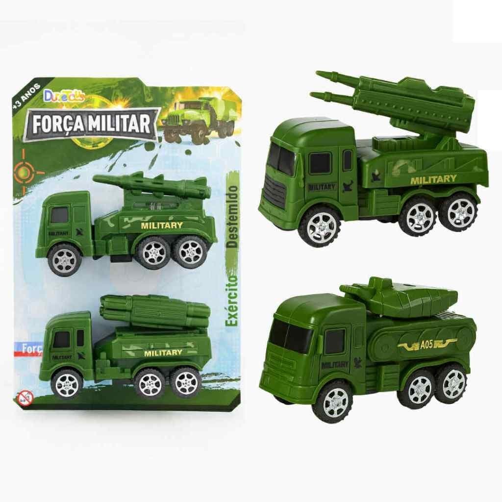 Kit Carrinhos Força Militar Infantil – 2 Unidades | Veículos do Exército com Rodas Livres Brinquedo