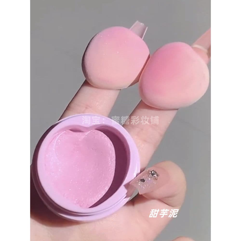 O segredo da foto da menina coreana!Cor de expansão de tom frio pêssego rosa Blush creme lama com melão roxo Puff