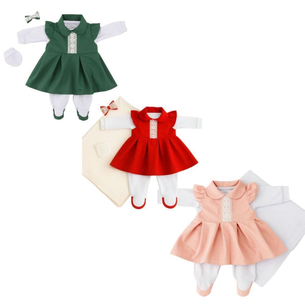 Saída Maternidade Menina Antonela Luxo 5 Peças Roupas de Bebê