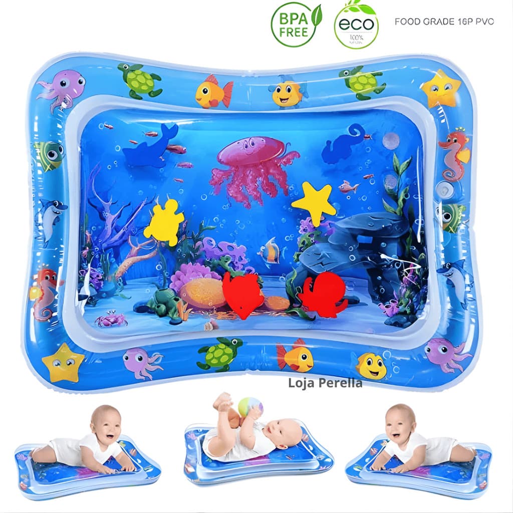 Tapete Infantil Sensorial Bebê Água Inflável Educativo Almofada Infantil Atividades