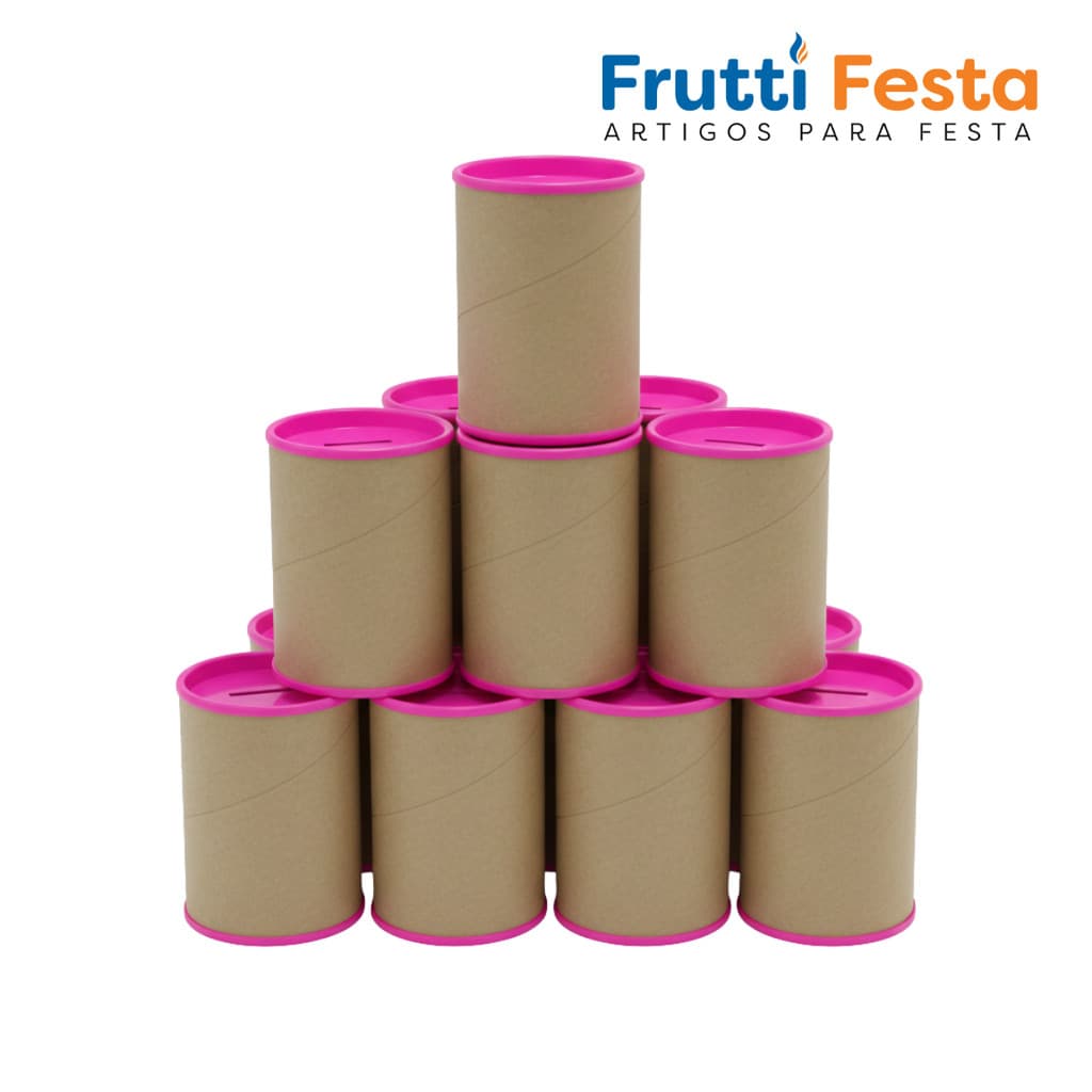 10 COFRINHO DE PAPELAO 10X6 PINK - Cofres e Cofrinho para Lembrancinhas
