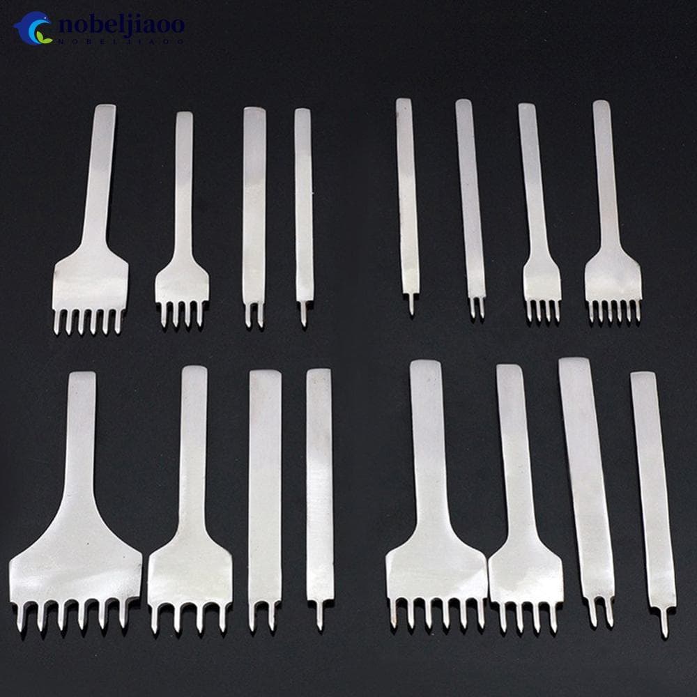NOBELJIAOO 1/2/4/6 Prong 3 5/6mm Espaçamento Punch Tool Metal Couro Cinzel Furador Ferramenta De Costura Diamante Picand
