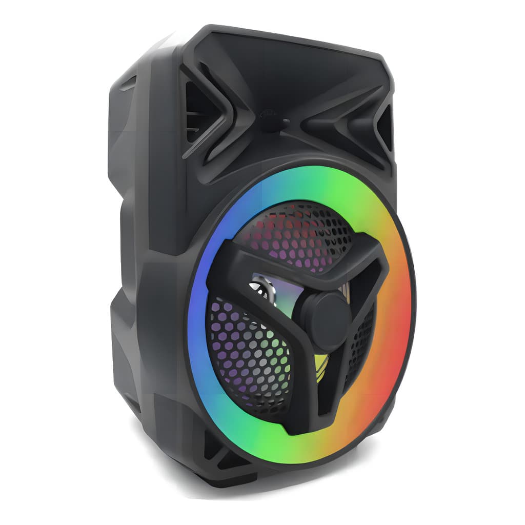 Caixa de Som Bluetooth 8 Polegadas Potente Entrada para Microfone LED RGB Portátil Bivolt Para Festa Karaokê Churrasco
