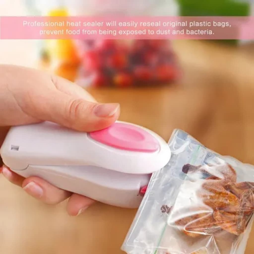 Mini Seladora De Embalagem Plástica Portátil Manual Imã Geladeira Lacra Saco 🍿✨🍪📦 top