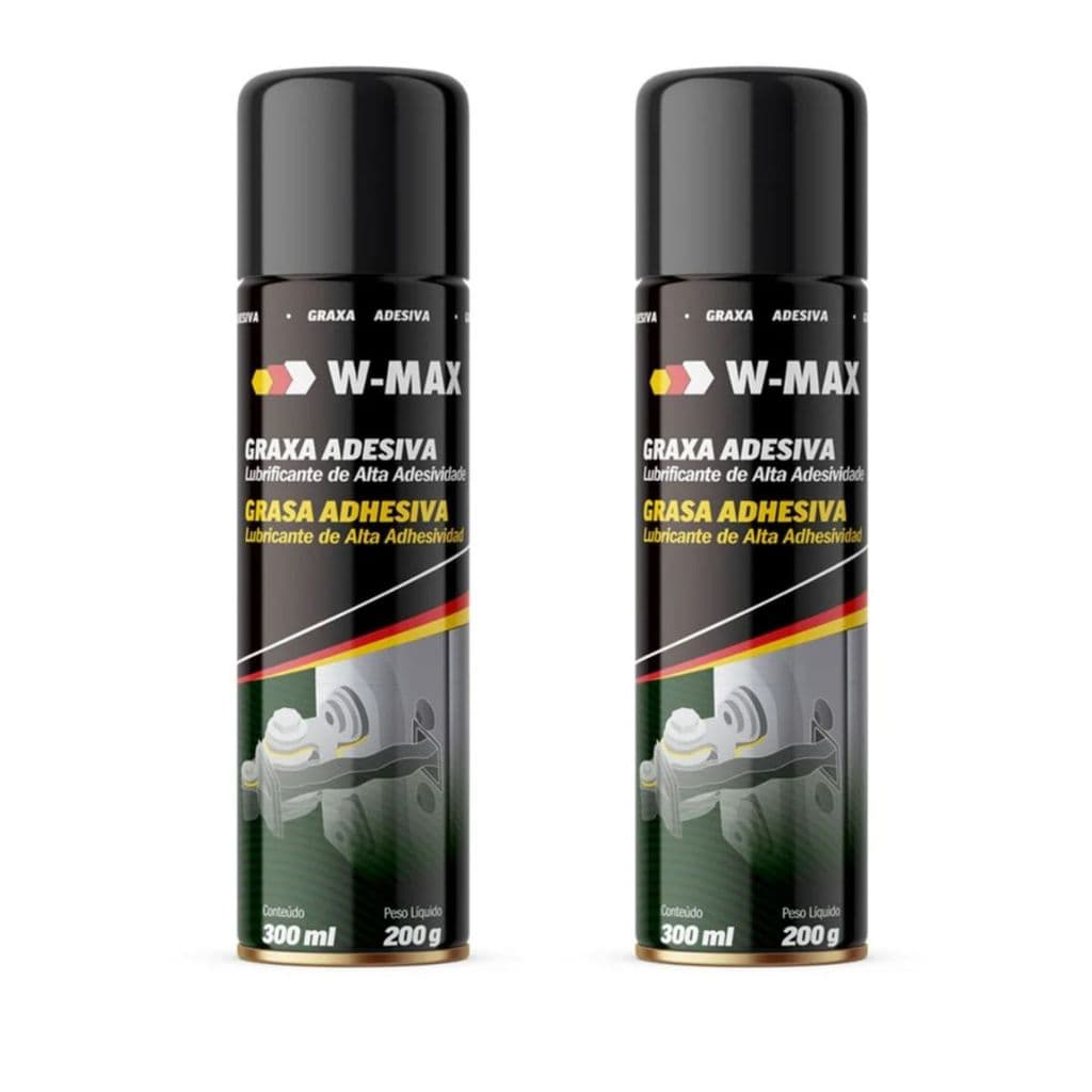 Kit 2 Graxa Spray Adesiva W-max 300ml Alta Aderência - Wurth