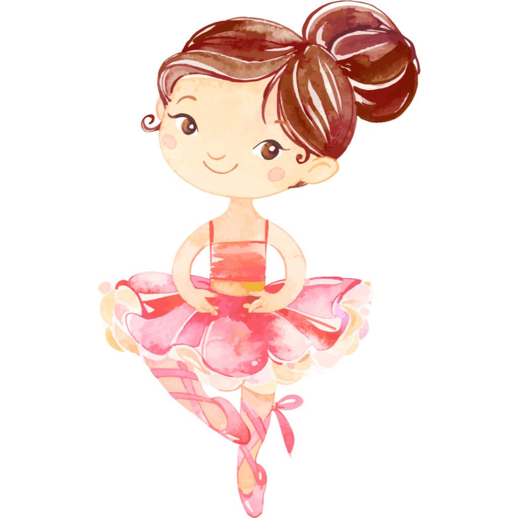 Display de Chão Mdf Decoração - Festa - Bailarina Rosa Aquarela Delicado (1 Peça - Vários Tamanhos)