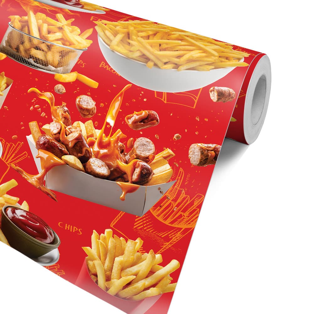 Papel de Parede Adesivo Tema Comida Árabe e Batata Frita Ideal para Cozinha